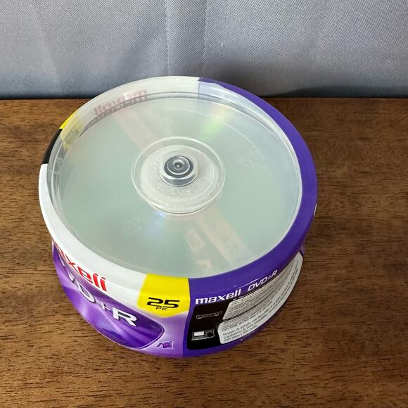 New Sealed Package 25 Maxell DVD + R 120 Minute Blank Media 4.7gb on Spindle - Picture 2 of 4